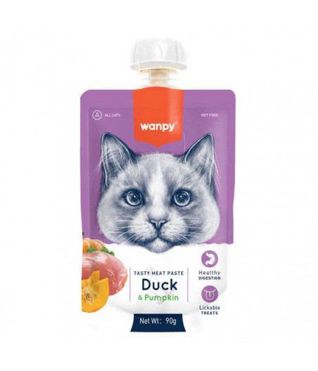 Wanpy tasty meat pasta pato para gatos